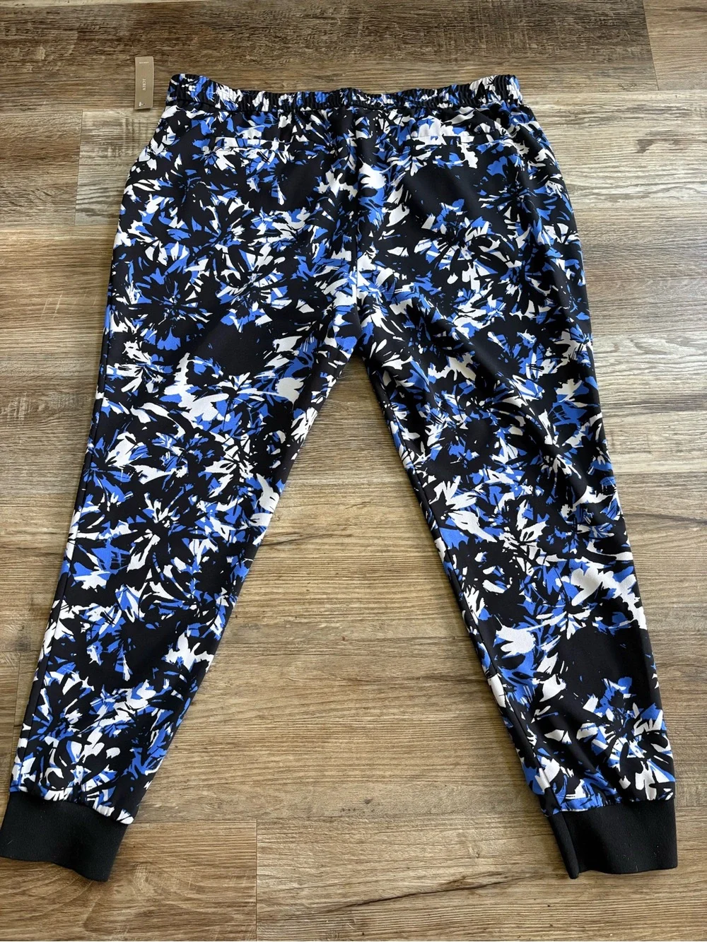 J.Crew Women’s Size 18 Blue Black Floral Pull-On Jogger Pants NWT